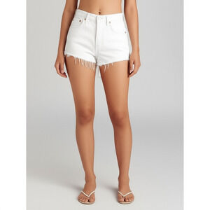 Levi's White Shorts | 501 Frayed Hem Distressed Casual Size W30